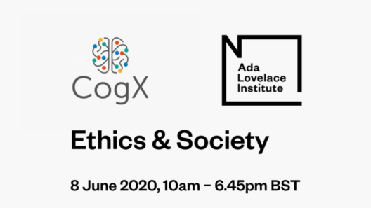 Ethics & Society, 8 June 202, 10am-6.45pm BST. CogX and Ada Lovelace Institute logos