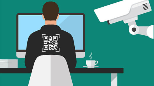 Illustration of surveillance at work