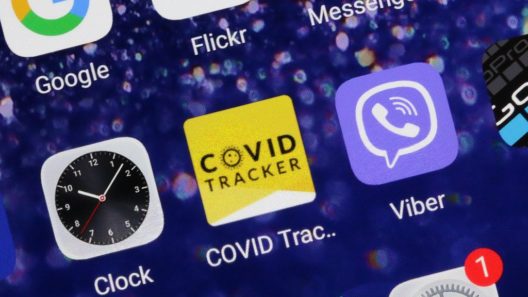COVID tracker app on smartphone screen