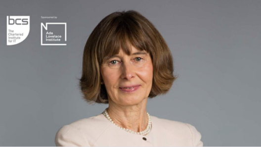 Headshot of Professor Marta Kwiatkowska with BCS and Ada Lovelace Institute logo