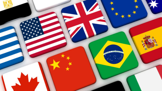 World flags keyboard internet travel