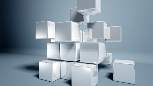 pile of white cube building blocks stacked on top of each other