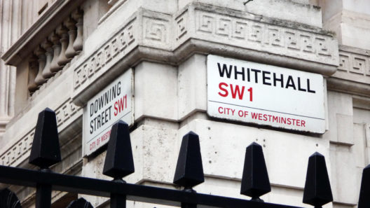 Downing Street and Whitehall building signs
